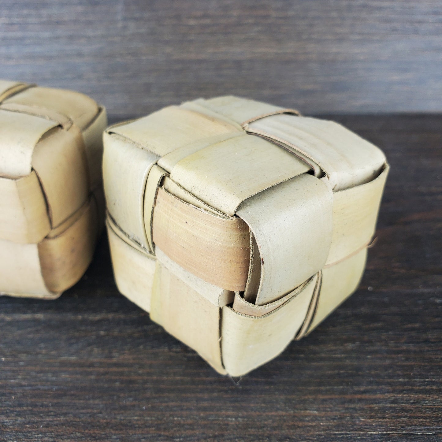 Natural Woven Palm Cubes - 2 Pack - Safe chews for guinea pigs, bunny rabbits, chinchillas, rats and other small animals