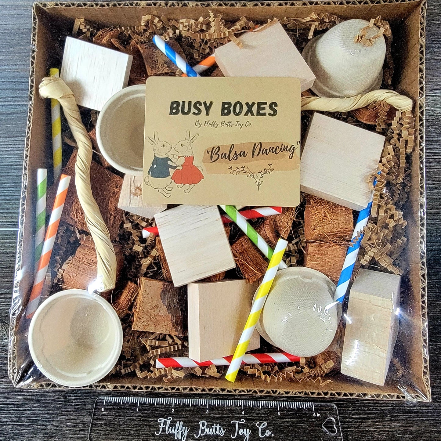 Busy Box #4 - "Balsa Dancing" - Activity Box for Chinchillas, Bunnies, Rabbits, Guinea Pigs, Rats & Other Critters