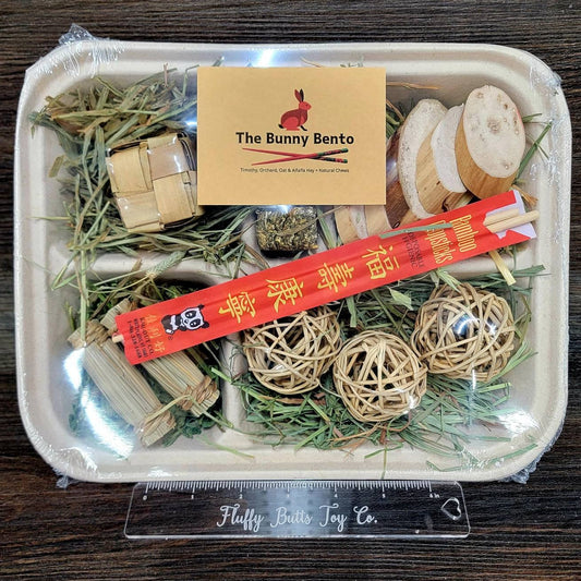 The Bunny Bento - Little Bunny Foo Food Collection - Orchard, Timothy, Oat & Alfalfa Hay Variety w/Natural Chews for Rabbits, Chinchillas