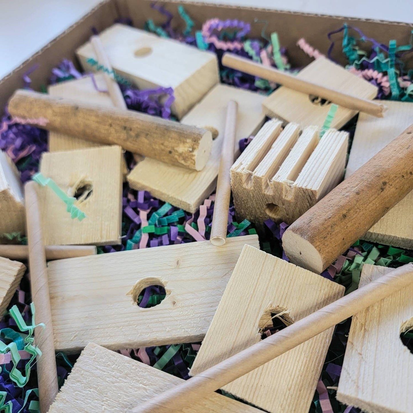 Busy Box #9 - "Chuck Around and Find Out" - Pine Activity Box for Chinchillas, Bunnies, Rabbits, Guinea Pigs, Rats & Other Critters