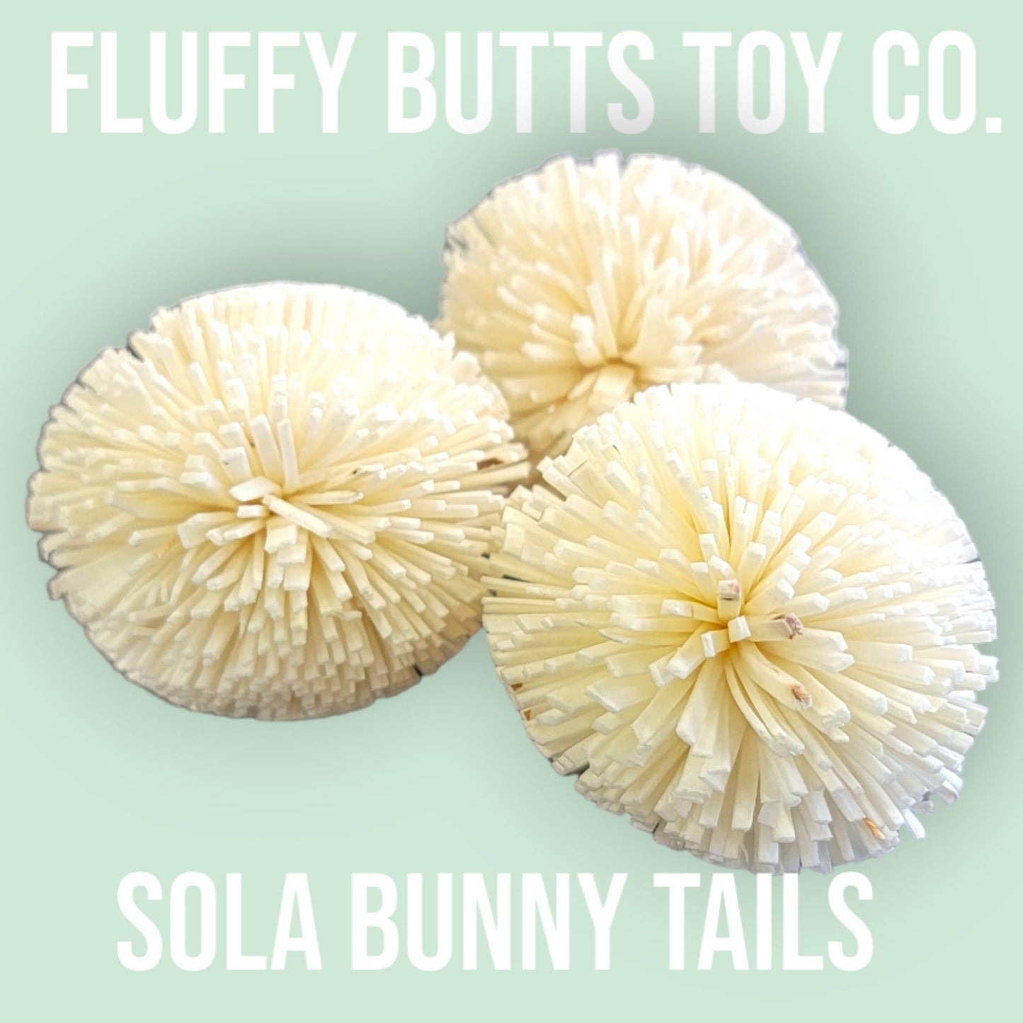 2" Sola Bunny Tails - 3 Pack - Safe chews for guinea pigs, bunny rabbits, chinchillas, rats and other small animals